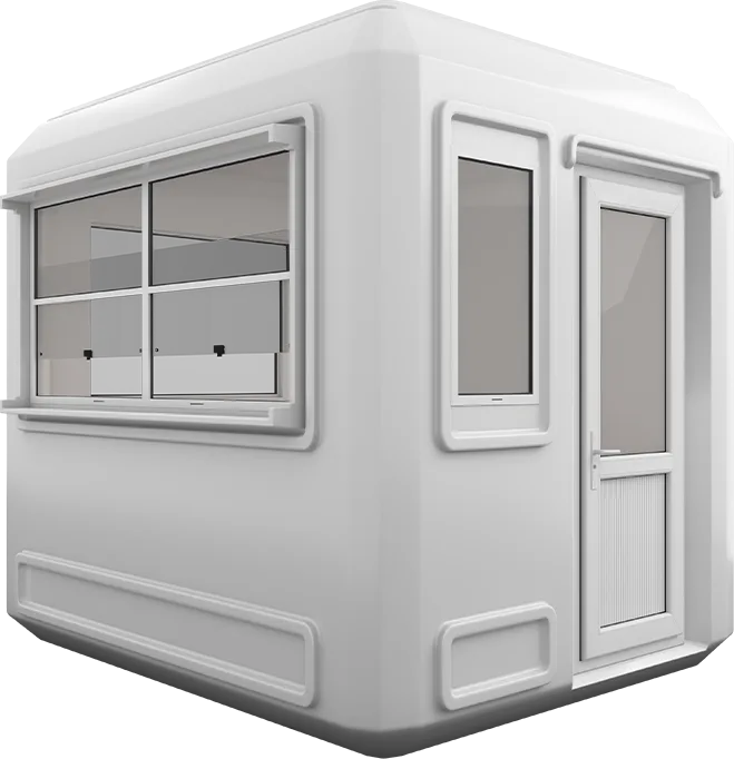 GRP Cabin 9ft × 7ft (2.15m × 2.70m), three-quarter view from the left